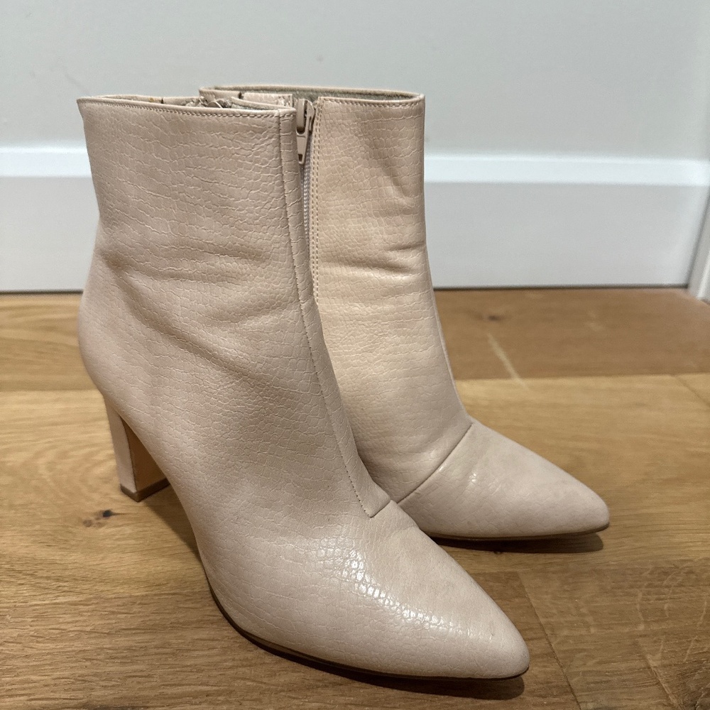 Beige ankle boots